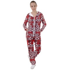 Red Black Checkered Women s Tracksuit by SpinnyChairDesigns