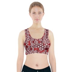 Red Black Checkered Sports Bra With Pocket by SpinnyChairDesigns