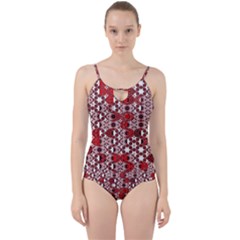 Red Black Checkered Cut Out Top Tankini Set by SpinnyChairDesigns