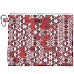 Red Black Checkered Canvas Cosmetic Bag (xxxl) by SpinnyChairDesigns