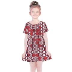 Red Black Checkered Kids  Simple Cotton Dress by SpinnyChairDesigns