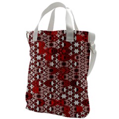 Red Black Checkered Canvas Messenger Bag by SpinnyChairDesigns