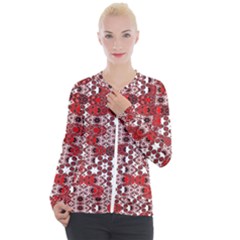 Red Black Checkered Casual Zip Up Jacket by SpinnyChairDesigns