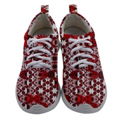 Red Black Checkered Athletic Shoes by SpinnyChairDesigns