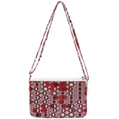 Red Black Checkered Double Gusset Crossbody Bag