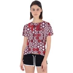 Red Black Checkered Open Back Sport Tee by SpinnyChairDesigns