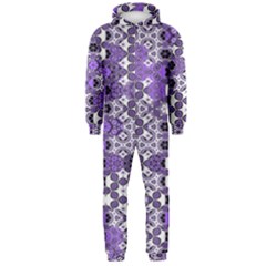 Purple Black Checkered Hooded Jumpsuit (men)  by SpinnyChairDesigns