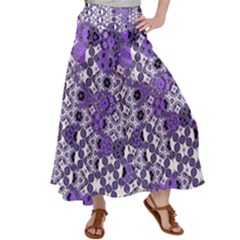 Purple Black Checkered Satin Palazzo Pants by SpinnyChairDesigns