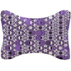 Purple Black Checkered Seat Head Rest Cushion by SpinnyChairDesigns