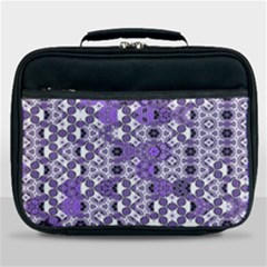 Purple Black Checkered Lunch Bag by SpinnyChairDesigns