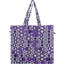 Purple Black Checkered Canvas Travel Bag View1