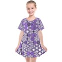 Purple Black Checkered Kids  Smock Dress View1