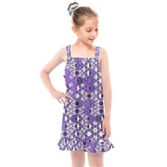 Purple Black Checkered Kids  Overall Dress by SpinnyChairDesigns