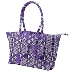 Purple Black Checkered Canvas Shoulder Bag by SpinnyChairDesigns