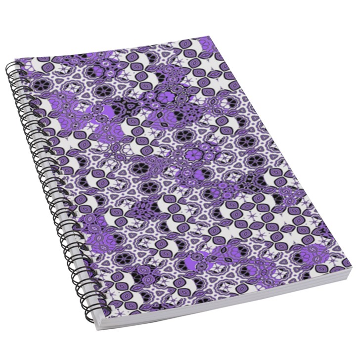 Purple Black Checkered 5.5  x 8.5  Notebook