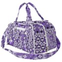 Purple Black Checkered Burner Gym Duffel Bag View2