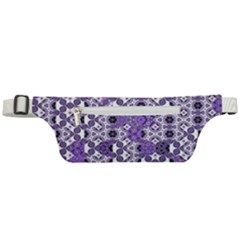 Purple Black Checkered Active Waist Bag by SpinnyChairDesigns