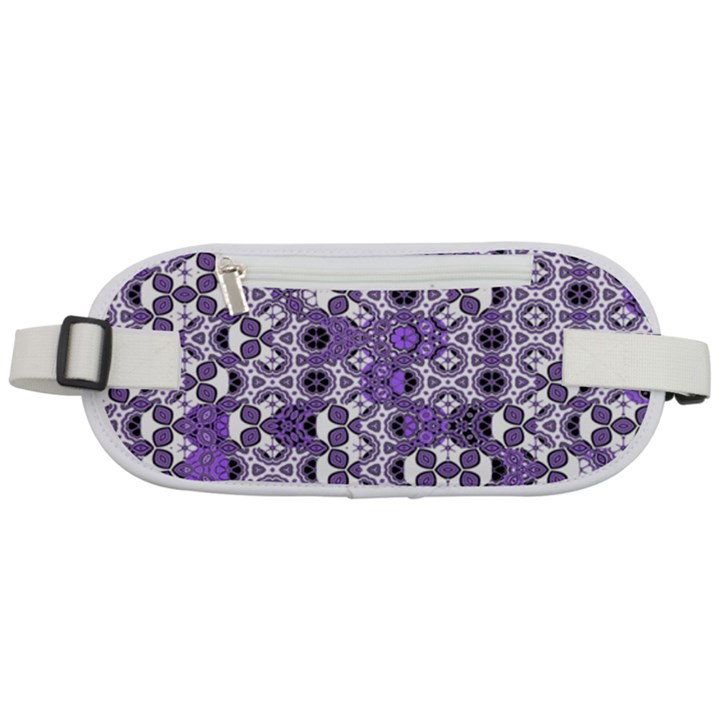 Purple Black Checkered Rounded Waist Pouch