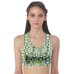 Black Lime Green Checkered Sports Bra by SpinnyChairDesigns