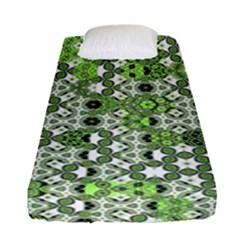 Black Lime Green Checkered Fitted Sheet (single Size) by SpinnyChairDesigns