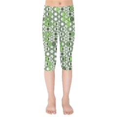 Black Lime Green Checkered Kids  Capri Leggings  by SpinnyChairDesigns