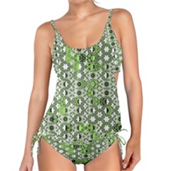 Black Lime Green Checkered Tankini Set by SpinnyChairDesigns