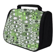 Black Lime Green Checkered Full Print Travel Pouch (small) by SpinnyChairDesigns