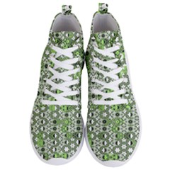 Black Lime Green Checkered Men s Lightweight High Top Sneakers by SpinnyChairDesigns