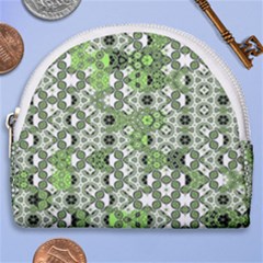 Black Lime Green Checkered Horseshoe Style Canvas Pouch by SpinnyChairDesigns