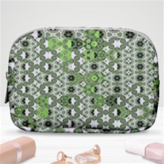 Black Lime Green Checkered Make Up Pouch (small) by SpinnyChairDesigns