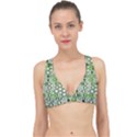 Black Lime Green Checkered Classic Banded Bikini Top View1