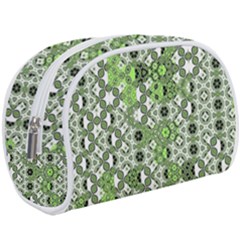 Black Lime Green Checkered Makeup Case (large) by SpinnyChairDesigns