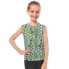 Black Lime Green Checkered Kids  Mesh Tank Top by SpinnyChairDesigns