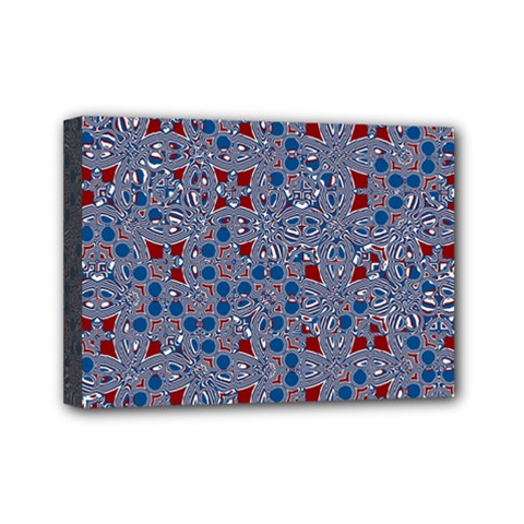 Abstract Checkered Pattern Mini Canvas 7  X 5  (stretched) by SpinnyChairDesigns