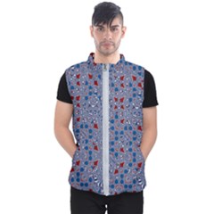 Abstract Checkered Pattern Men s Puffer Vest by SpinnyChairDesigns