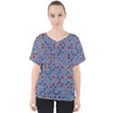 Abstract Checkered Pattern V-Neck Dolman Drape Top View1