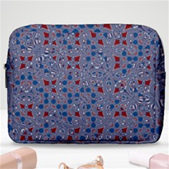 Abstract Checkered Pattern Make Up Pouch (large) by SpinnyChairDesigns