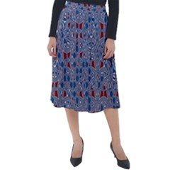 Abstract Checkered Pattern Classic Velour Midi Skirt  by SpinnyChairDesigns