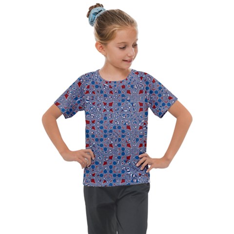 Abstract Checkered Pattern Kids  Mesh Piece Tee by SpinnyChairDesigns