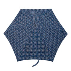 Artsy Blue Checkered Mini Folding Umbrellas by SpinnyChairDesigns