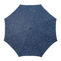 Artsy Blue Checkered Golf Umbrellas by SpinnyChairDesigns