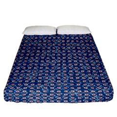 Artsy Blue Checkered Fitted Sheet (queen Size) by SpinnyChairDesigns