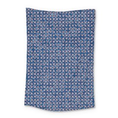 Artsy Blue Checkered Small Tapestry by SpinnyChairDesigns