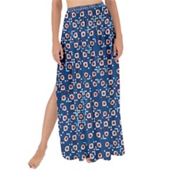 Artsy Blue Checkered Maxi Chiffon Tie-up Sarong by SpinnyChairDesigns