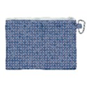 Artsy Blue Checkered Canvas Cosmetic Bag (XL) View2