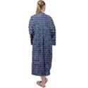 Artsy Blue Checkered Maxi Velour Kimono View2