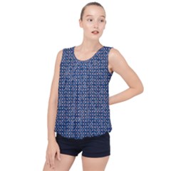 Artsy Blue Checkered Bubble Hem Chiffon Tank Top by SpinnyChairDesigns