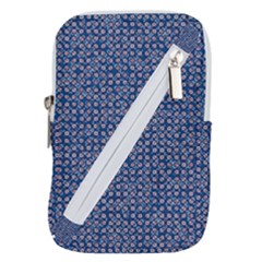 Artsy Blue Checkered Belt Pouch Bag (small) by SpinnyChairDesigns