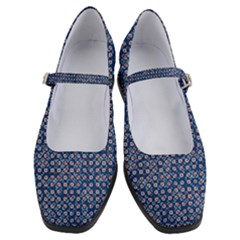 Artsy Blue Checkered Women s Mary Jane Shoes