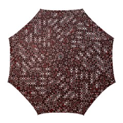 Abstract Red Black Checkered Golf Umbrellas by SpinnyChairDesigns